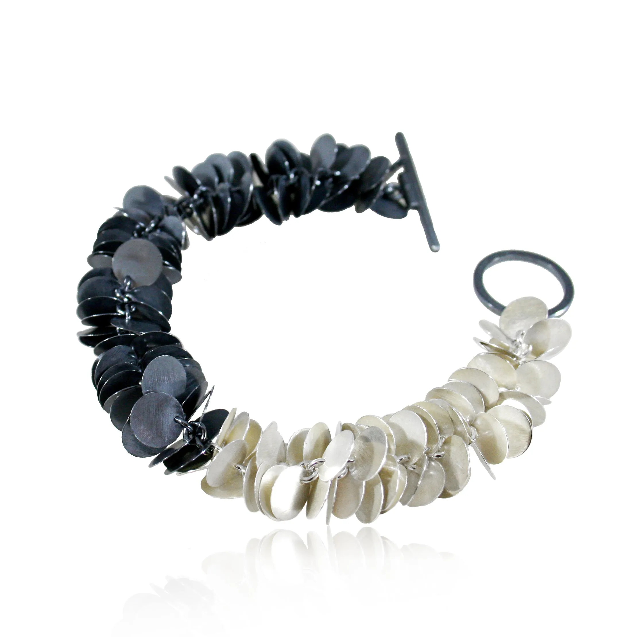Petals Bracelet Black & Silver