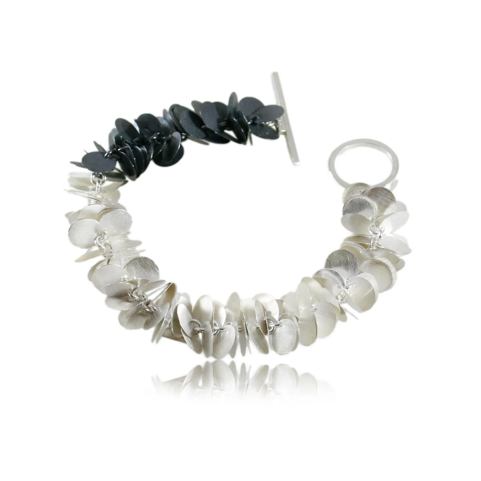 Petals Bracelet Silver & Black