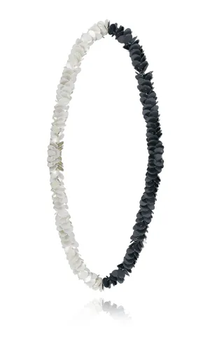 Petals Collier Silver & Black