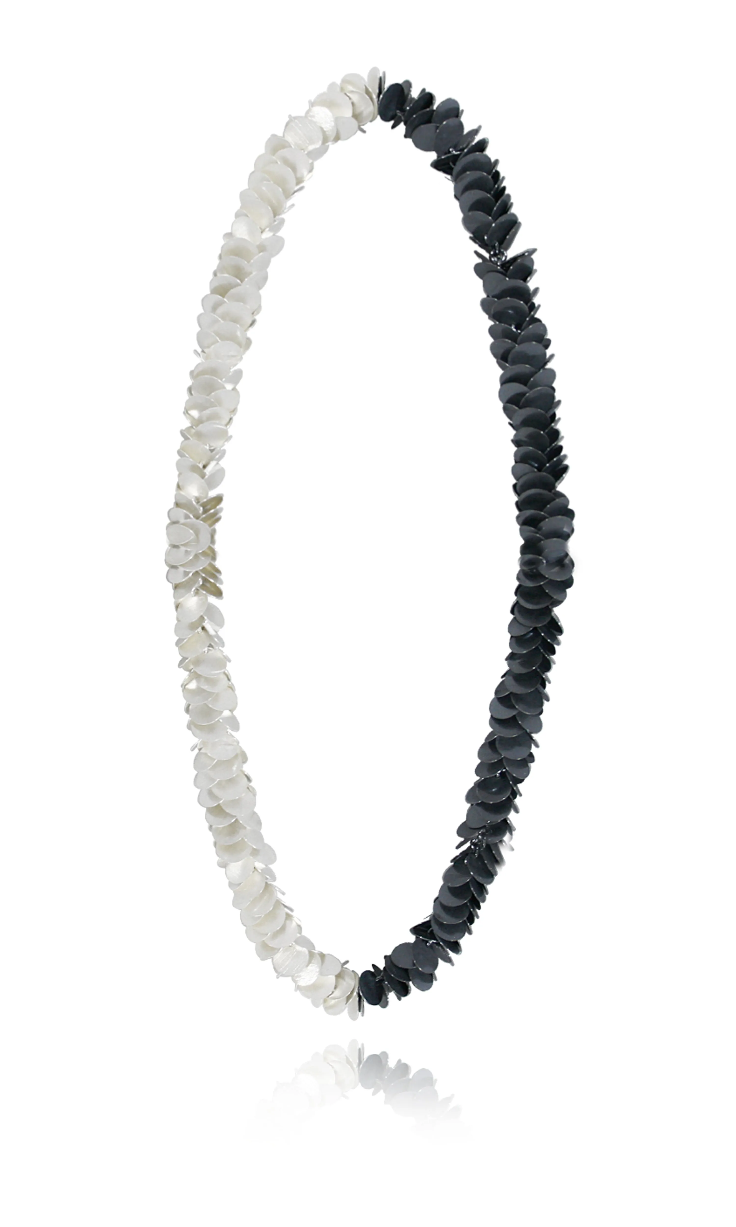 Petals Collier Silver & Black