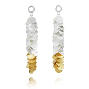 Petals Long Earrings Silver & Gold
