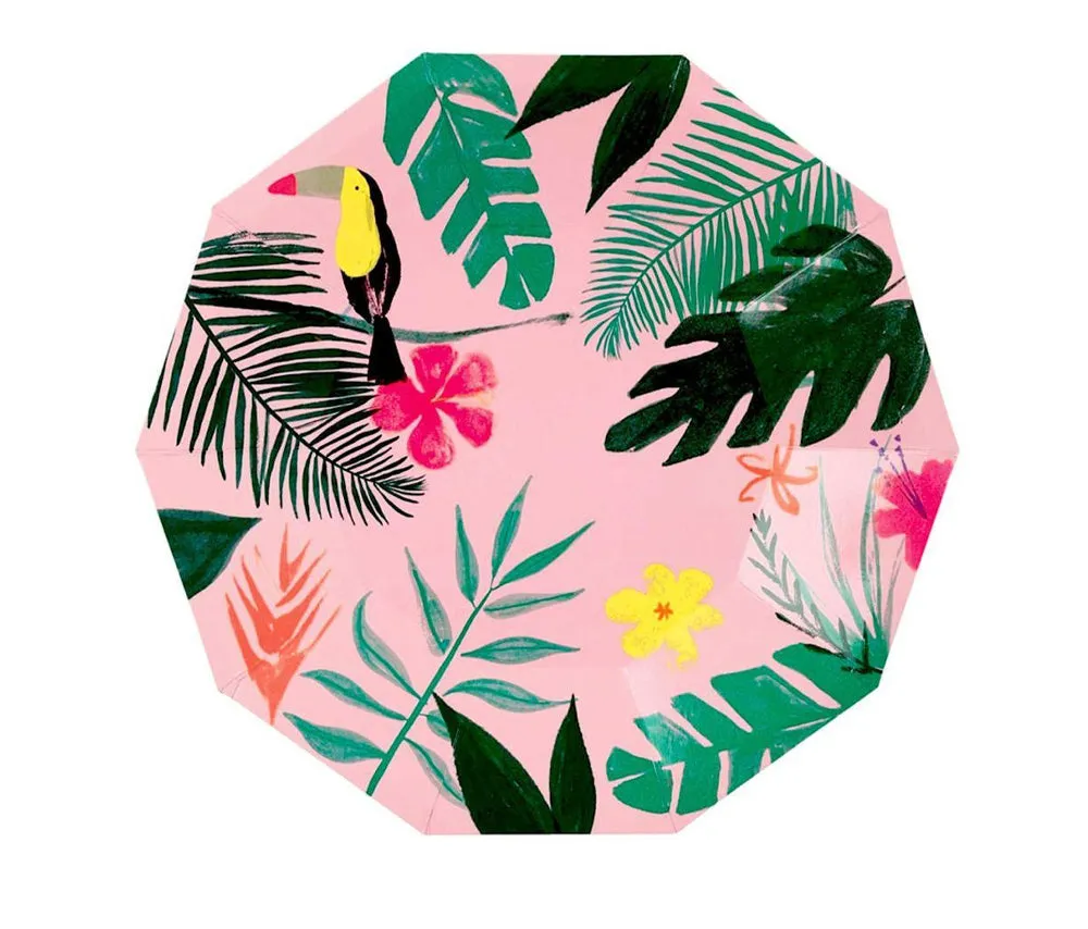Pink Tropical Dinner Plates