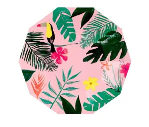 Pink Tropical Dinner Plates