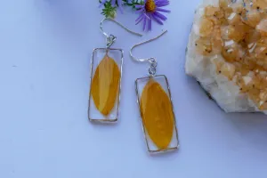 Pressed Sunflower Petal Earrings