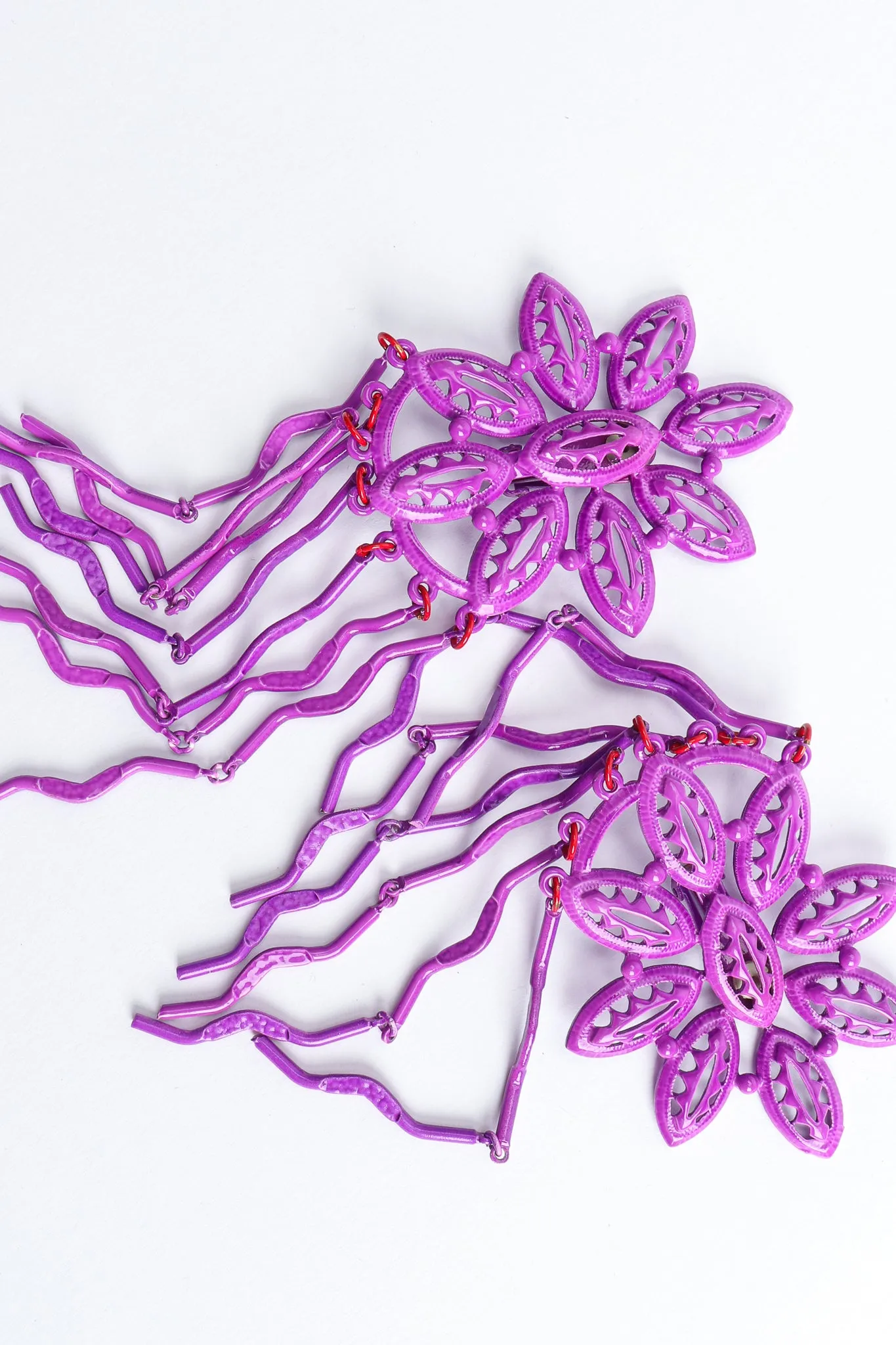 Purple Flower Fringe Earring