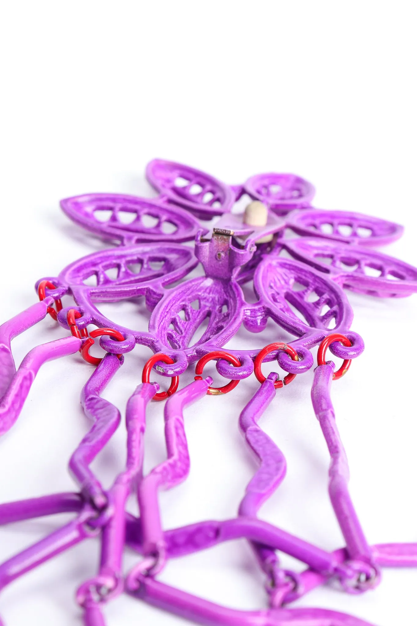 Purple Flower Fringe Earring