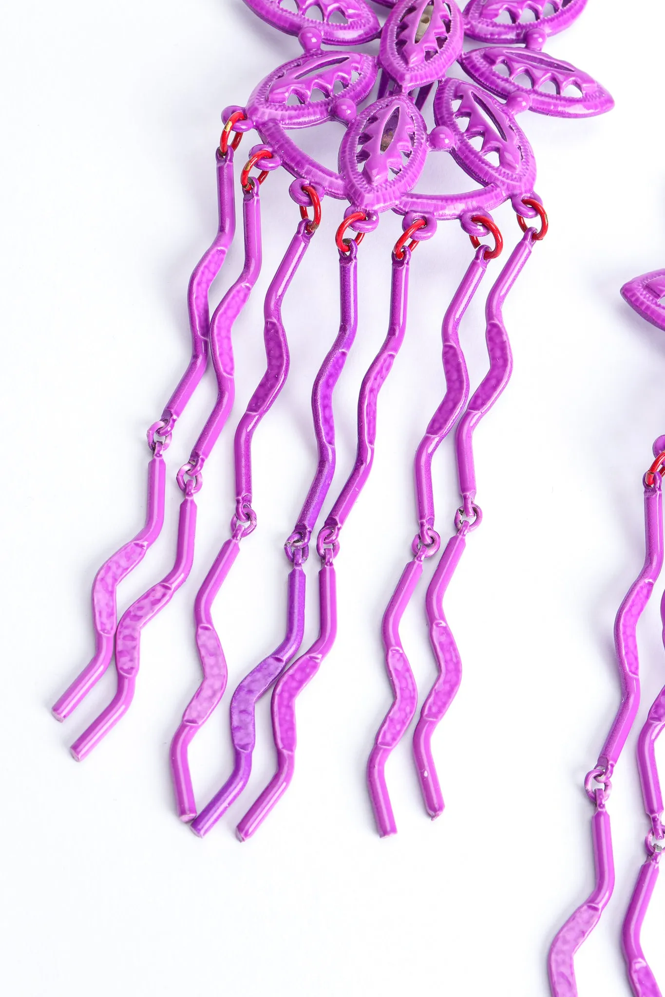 Purple Flower Fringe Earring