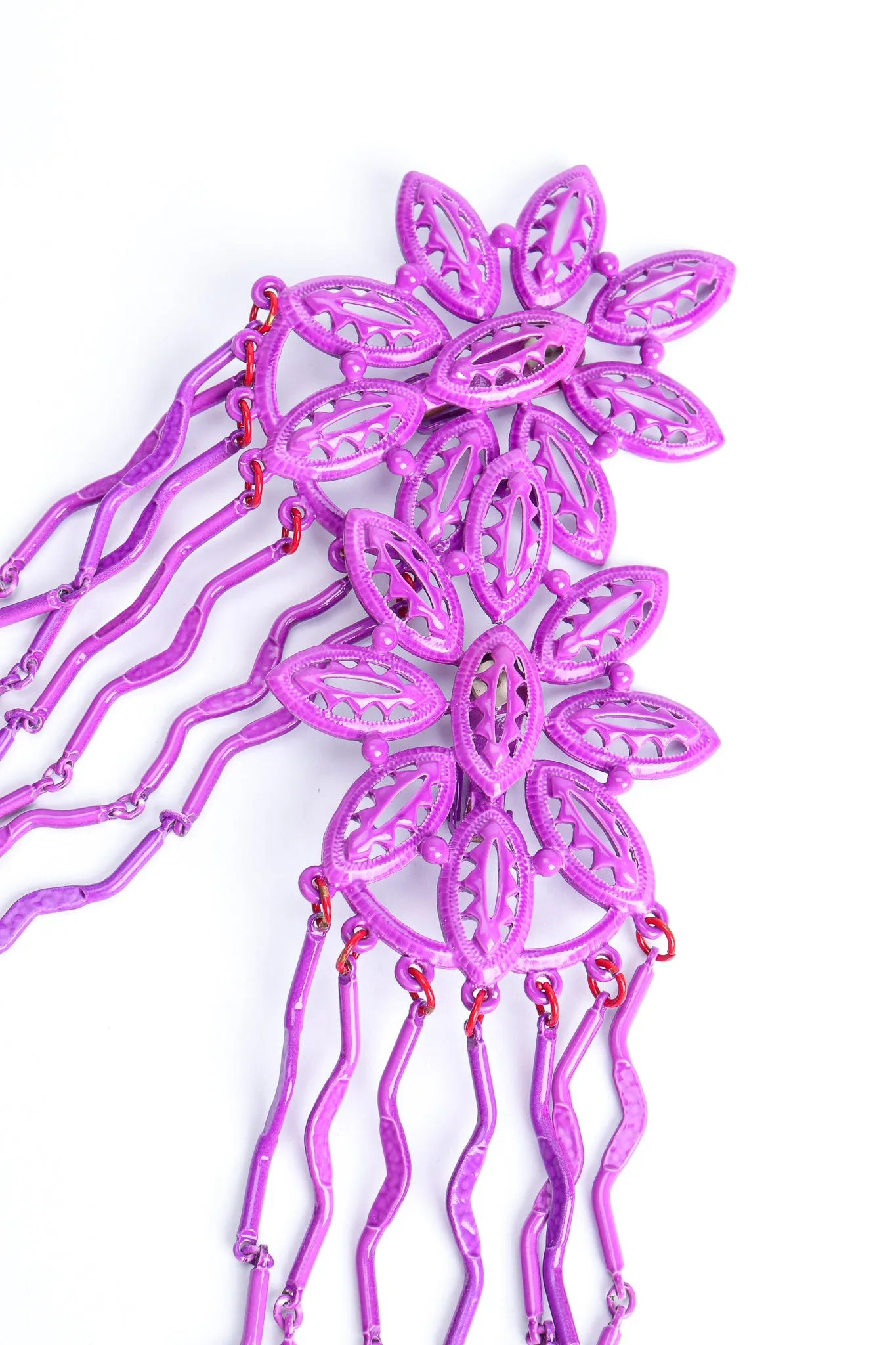 Purple Flower Fringe Earring