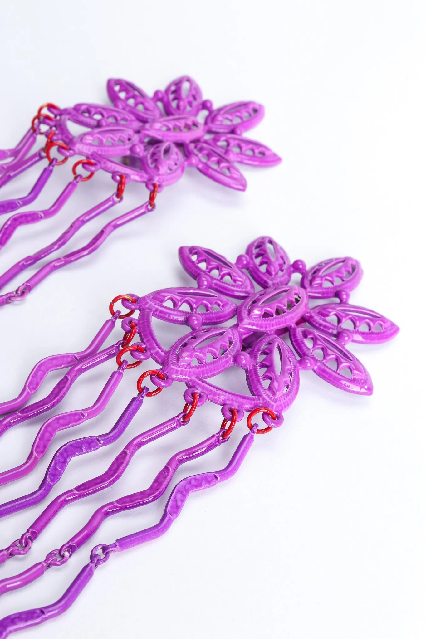 Purple Flower Fringe Earring