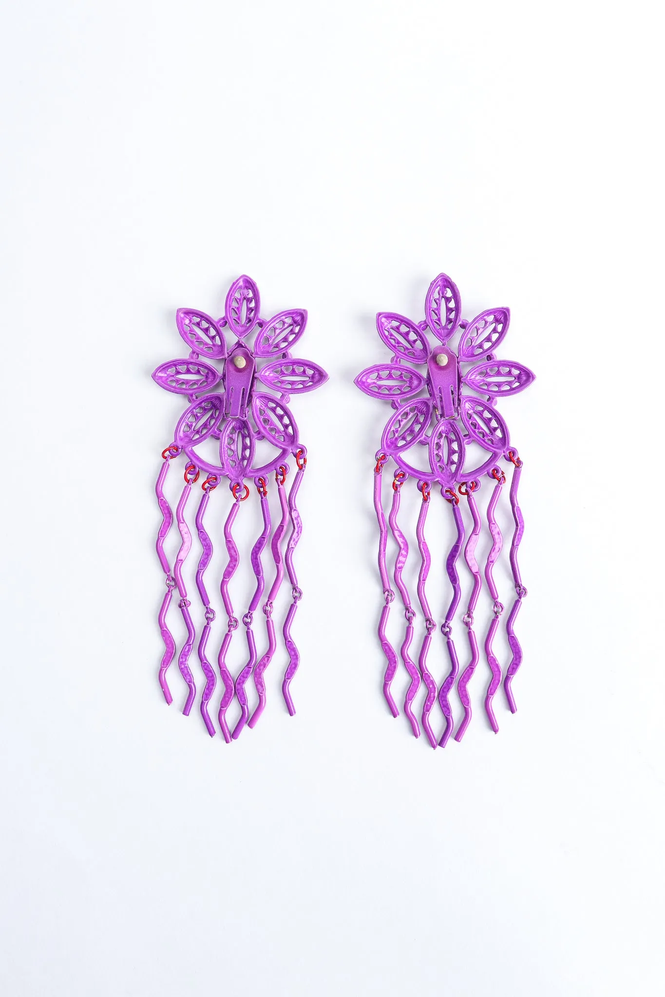 Purple Flower Fringe Earring