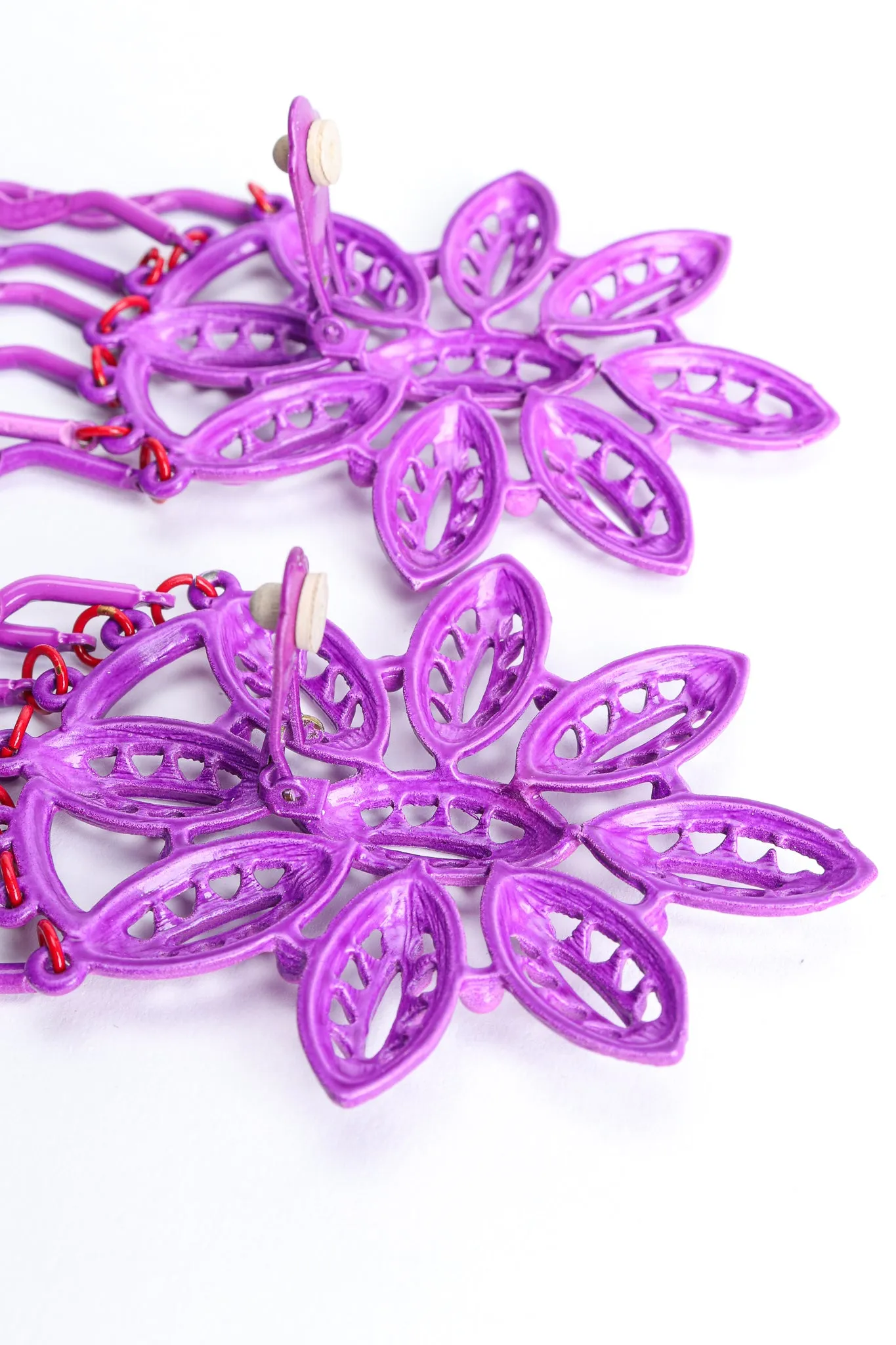 Purple Flower Fringe Earring