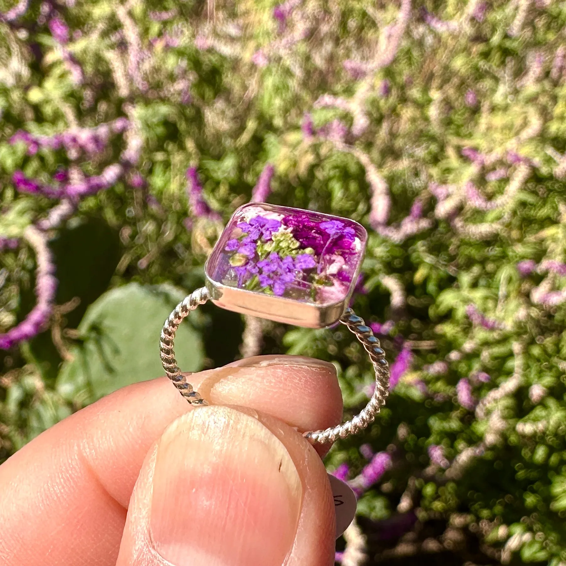 Purple Flower Ring - Size 7 - BG 223