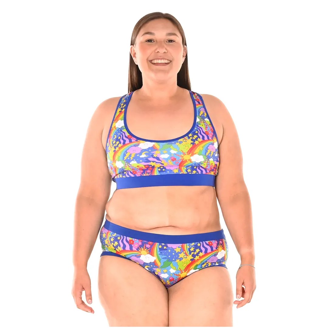 Racerback Bralette - Retro Rainbows