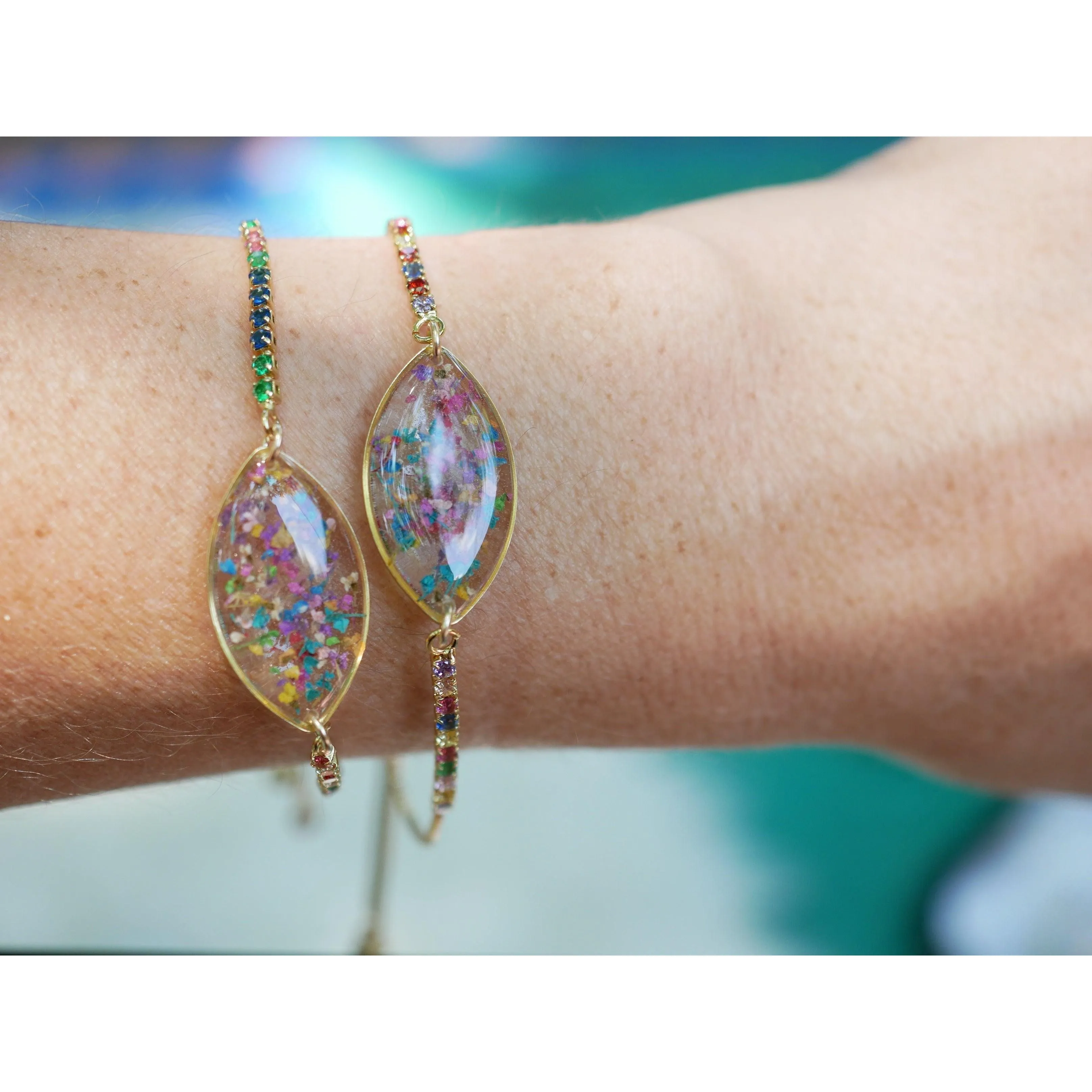 Rainbow Flower Confetti Bracelet
