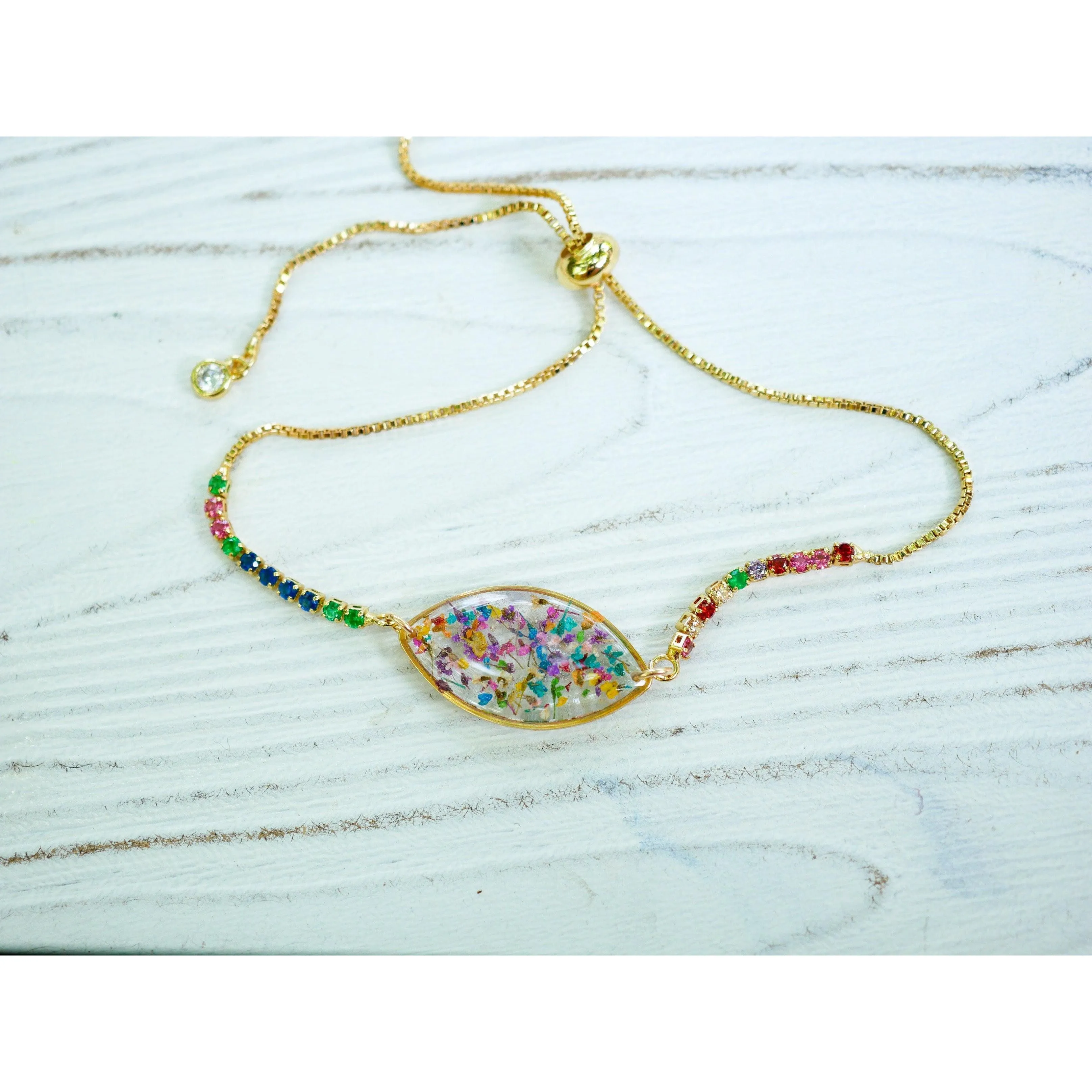 Rainbow Flower Confetti Bracelet