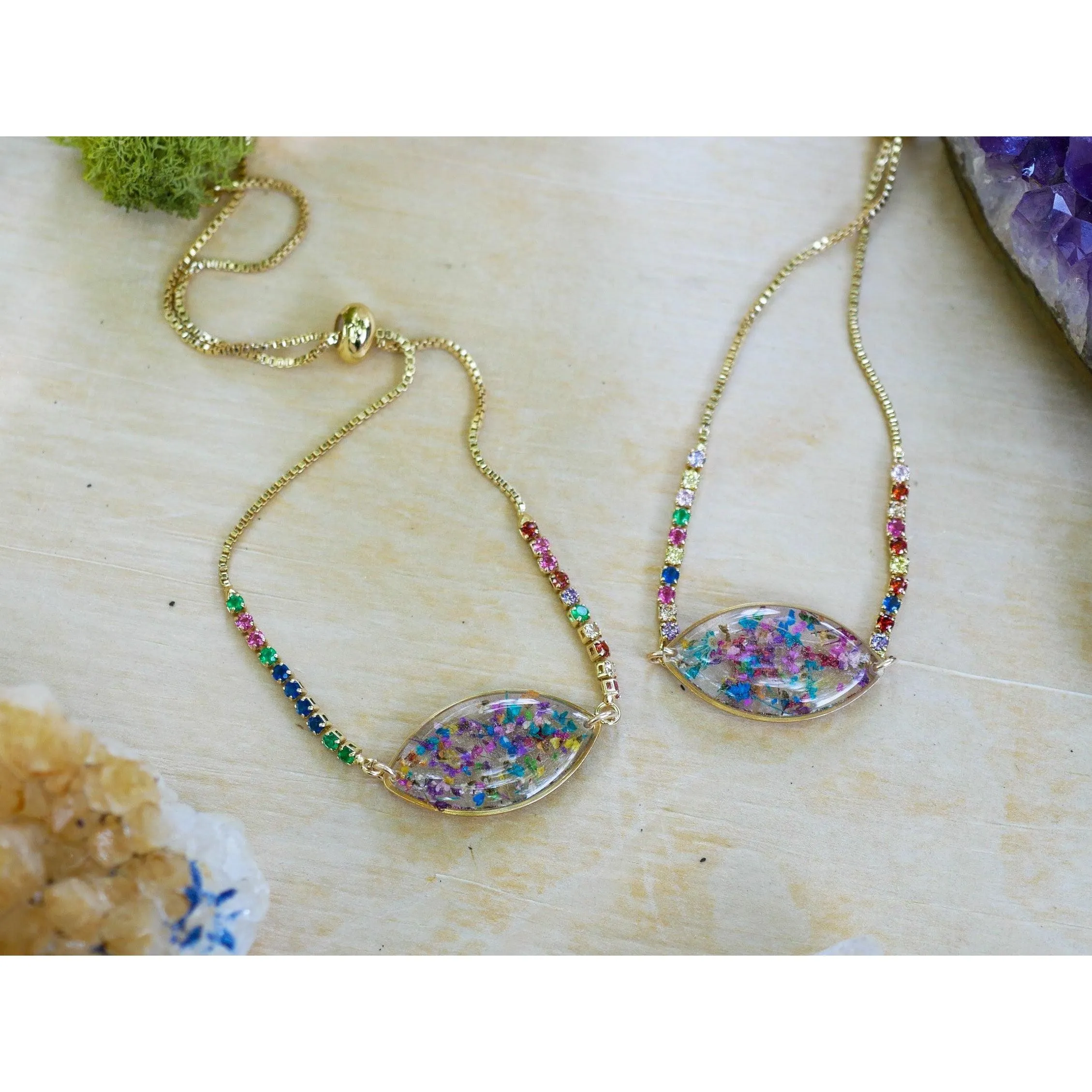 Rainbow Flower Confetti Bracelet