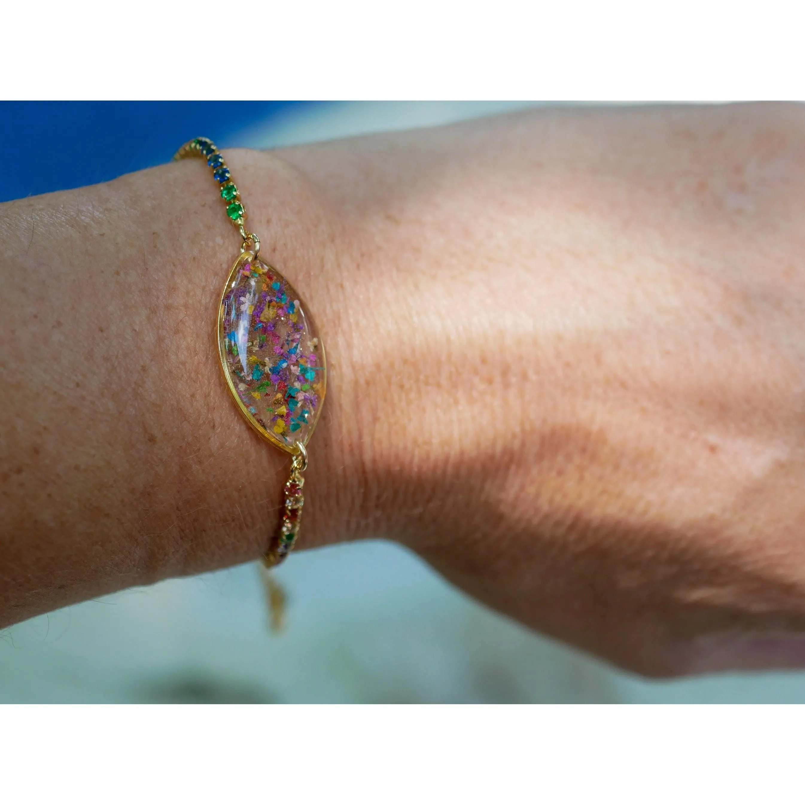 Rainbow Flower Confetti Bracelet