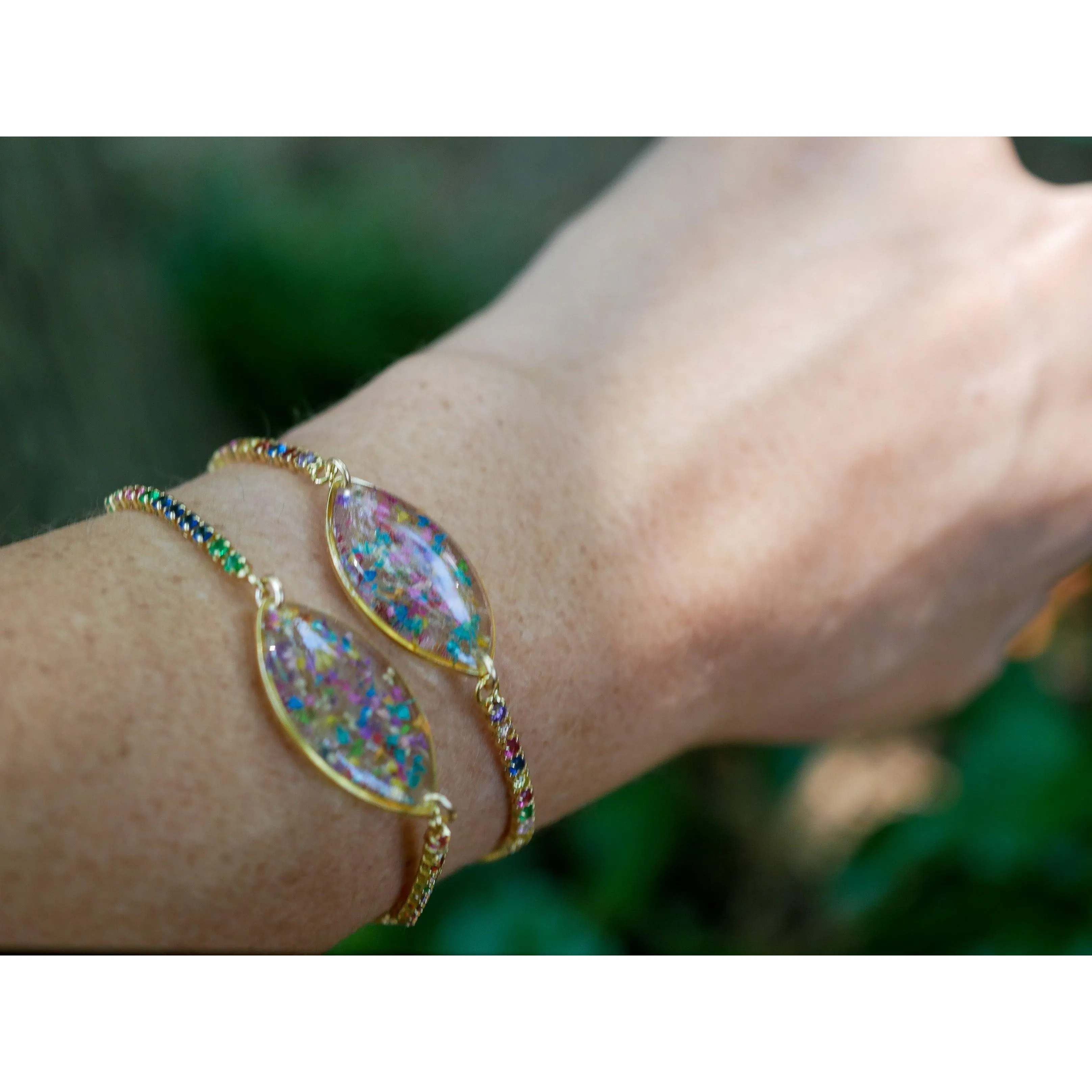 Rainbow Flower Confetti Bracelet
