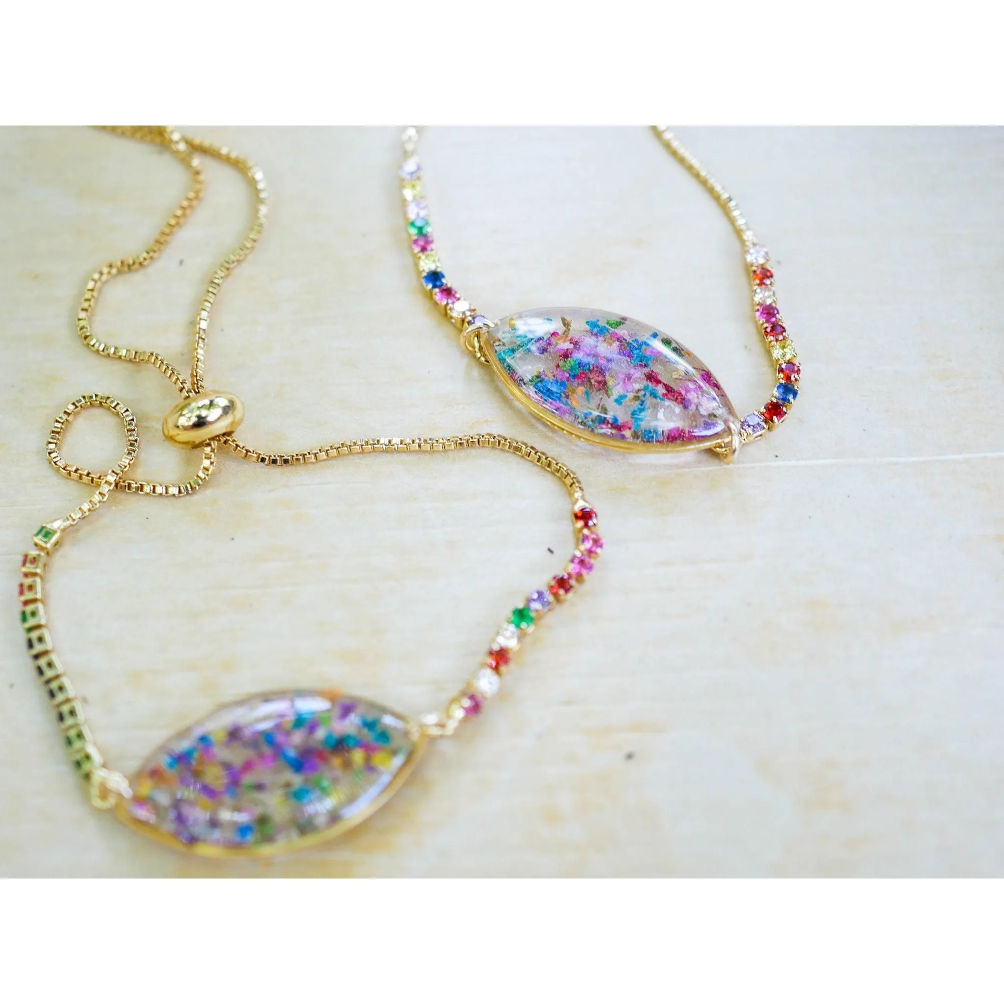 Rainbow Flower Confetti Bracelet