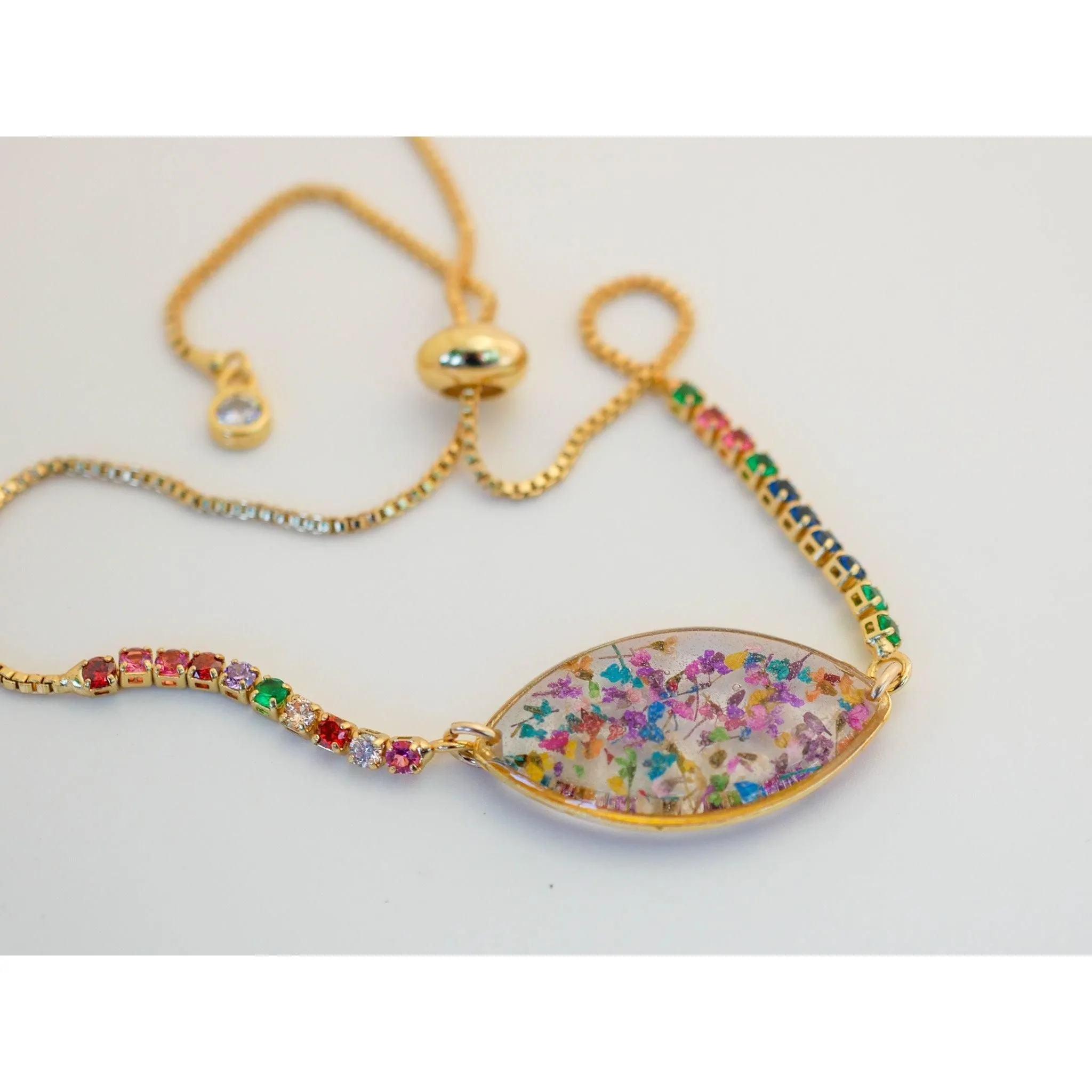 Rainbow Flower Confetti Bracelet