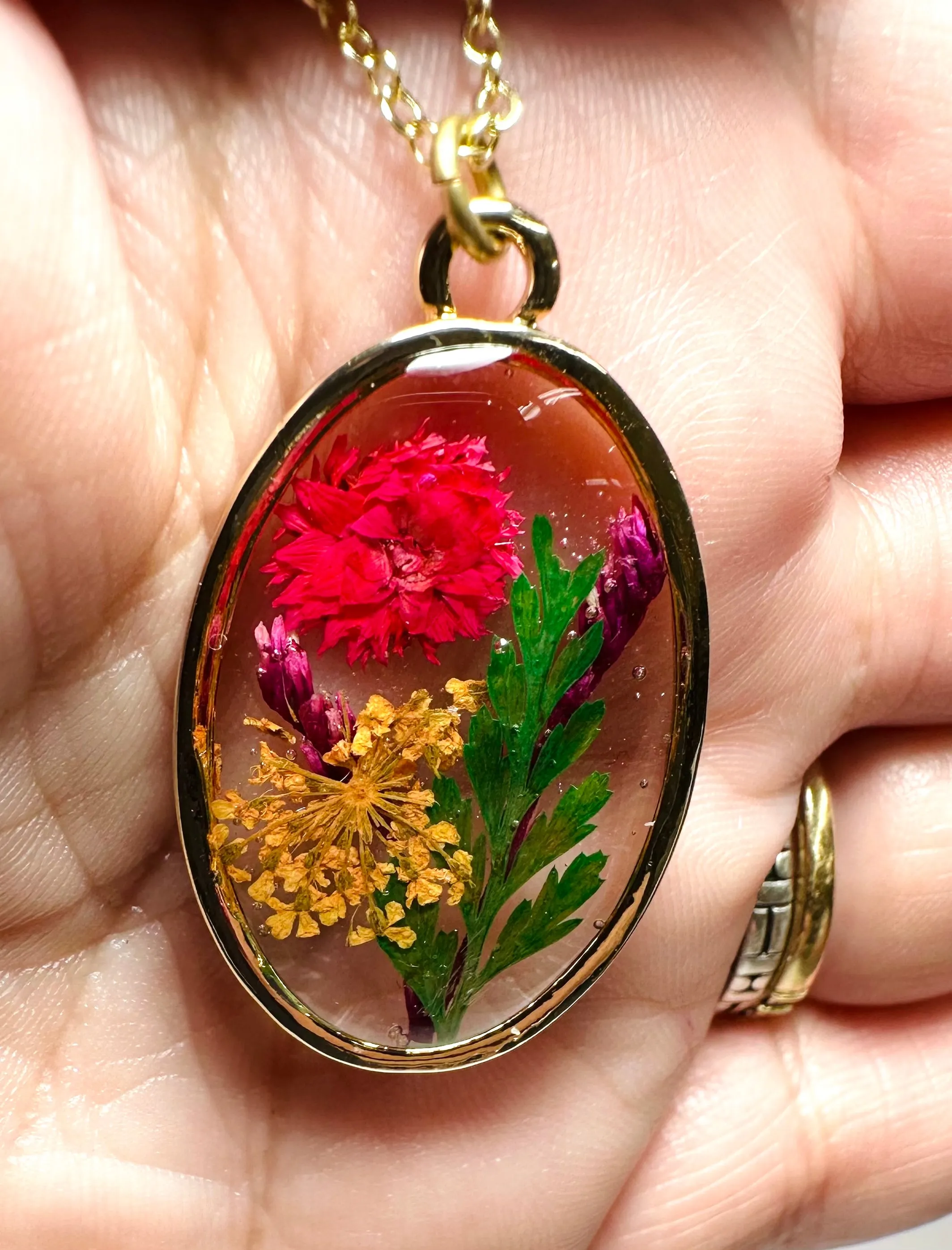 Real Flower Necklace/Oval Flower Necklace