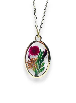 Real Flower Necklace/Oval Flower Necklace