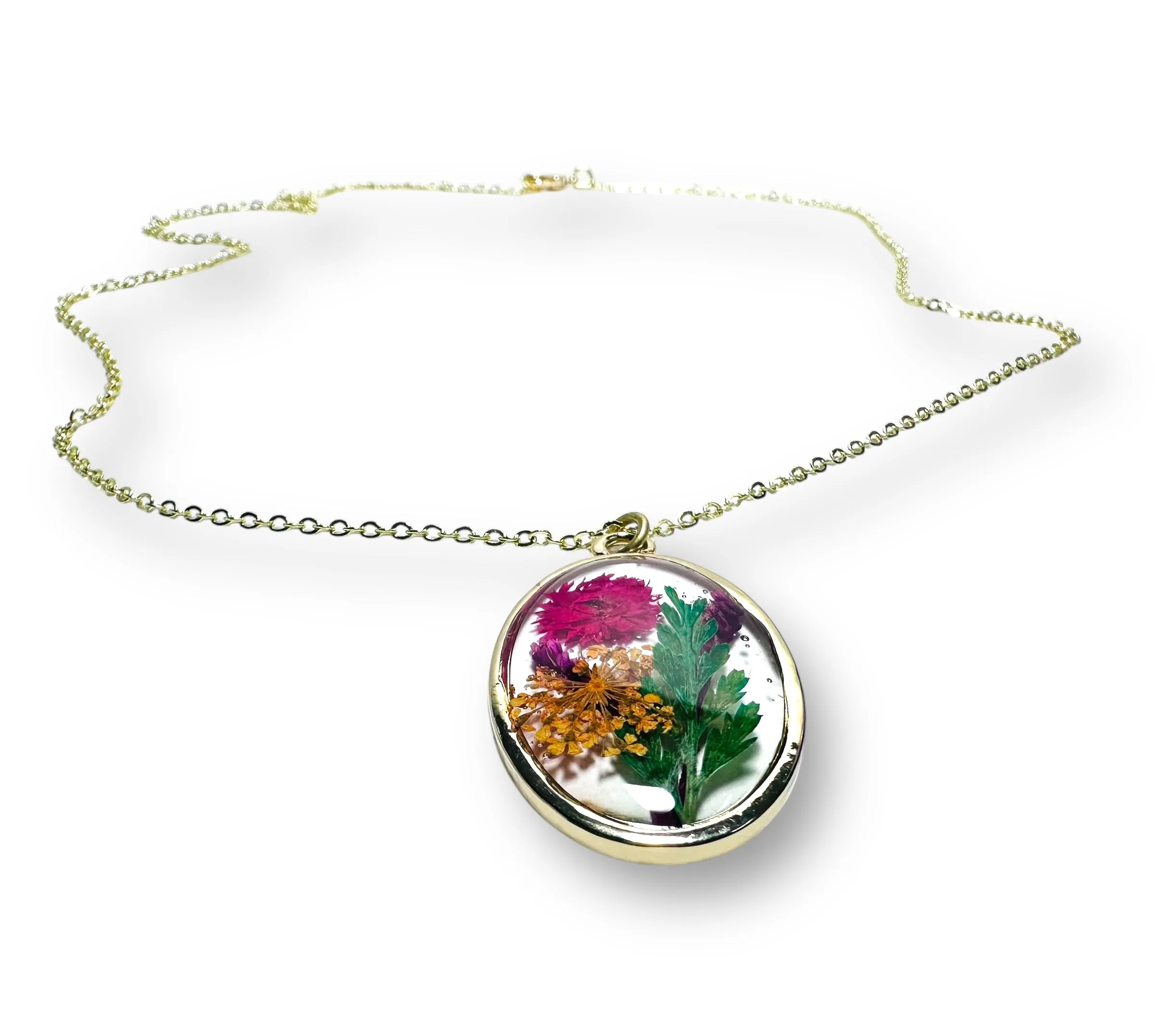 Real Flower Necklace/Oval Flower Necklace