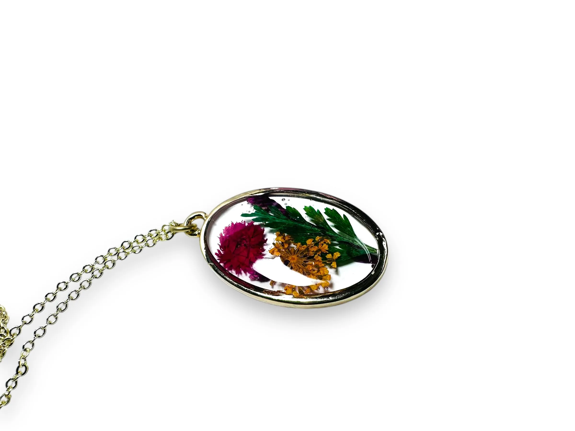 Real Flower Necklace/Oval Flower Necklace