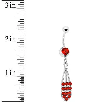Red Jeweled Arrow Heart Belly Ring