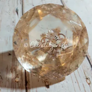 Resin Diamond with embedded Lilac Flowers