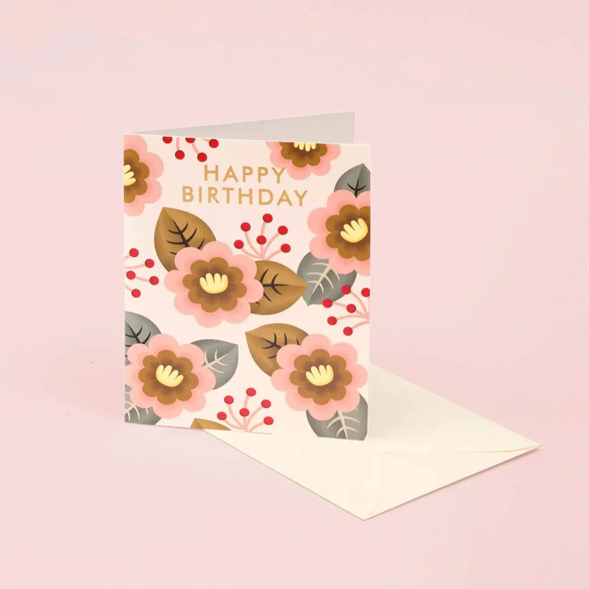 Retro Flower Birthday Card