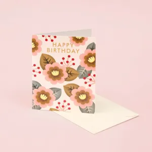 Retro Flower Birthday Card