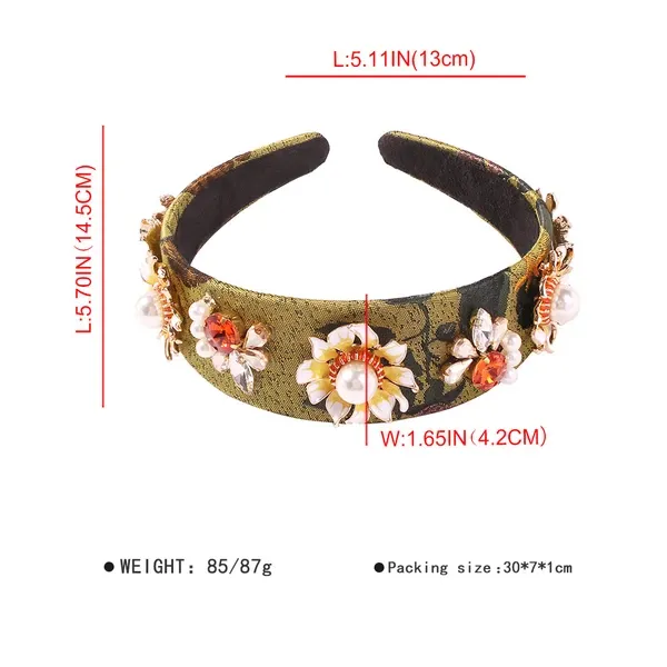 Retro Hollow Imitation Pearls Wide-brimmed Headband