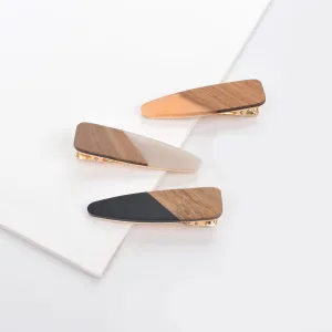 Retro Wood Grain Hair Clip - Assorted 3 Pack Hair Clip