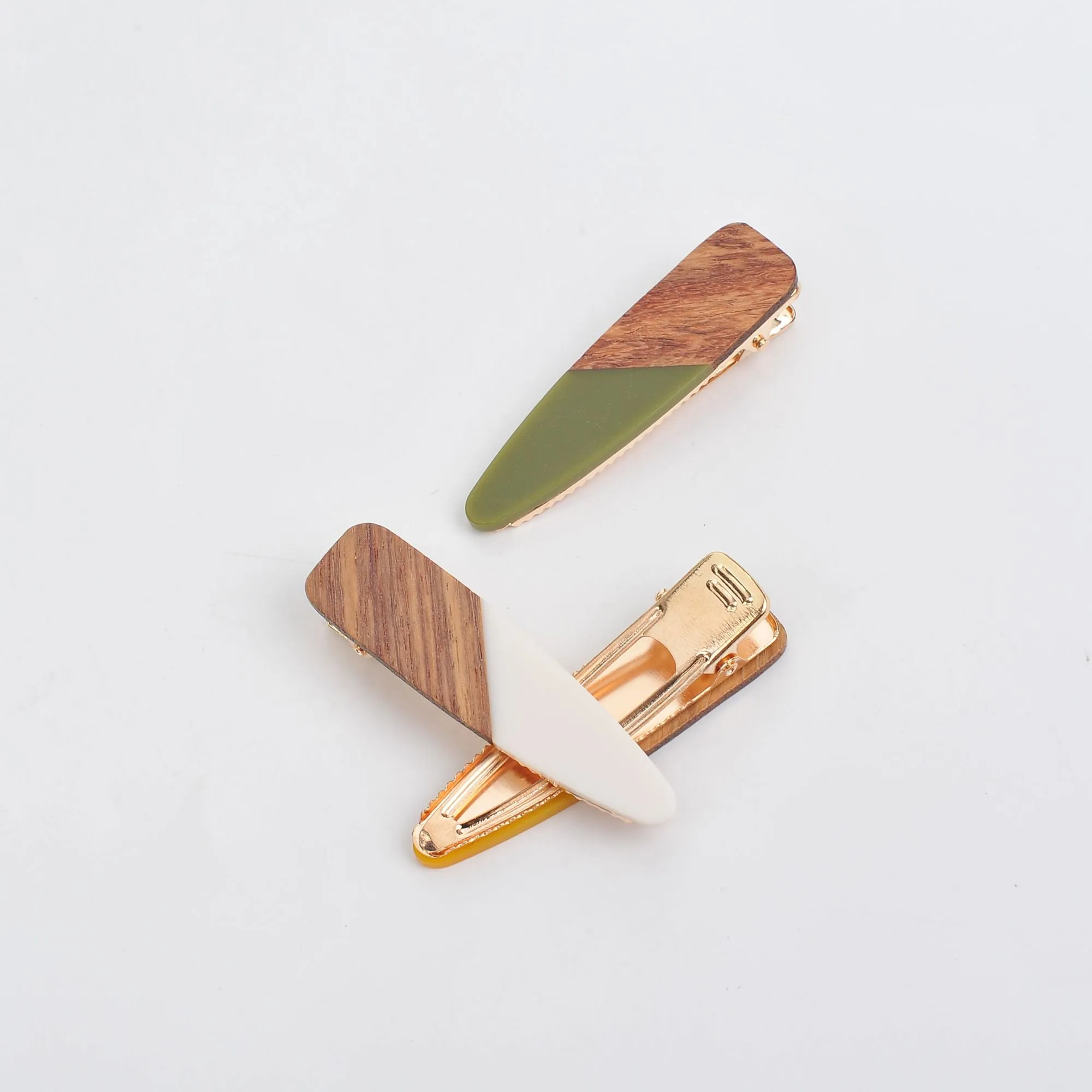 Retro Wood Grain Hair Clip - Assorted 3 Pack Hair Clip