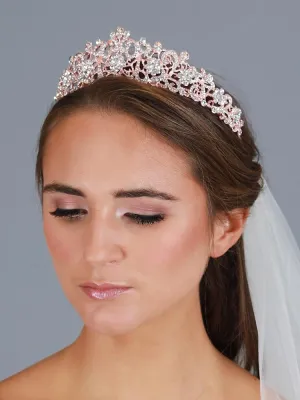Rose Gold and Clear Crystal Bridal Tiara