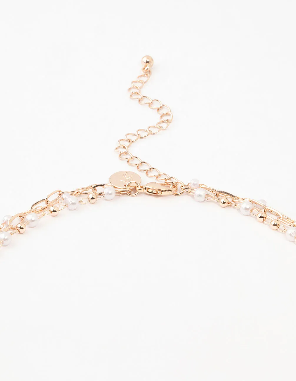 Rose Gold Fine, Station & Pearl Necklace