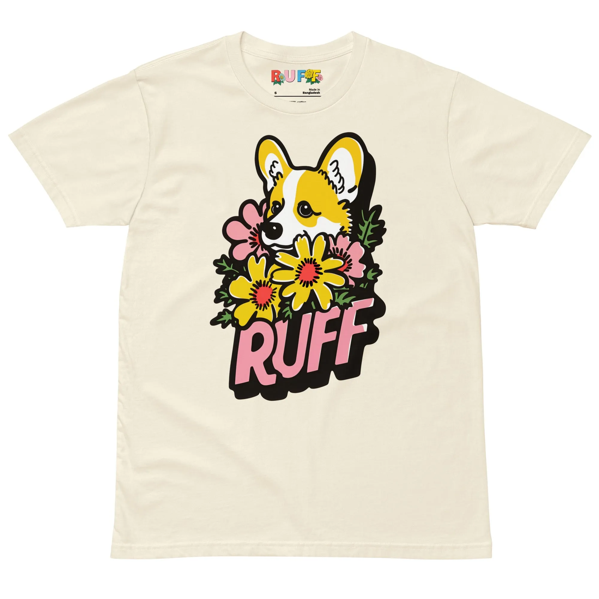 Ruff in Bloom: Corgi Among the Daisies Tee