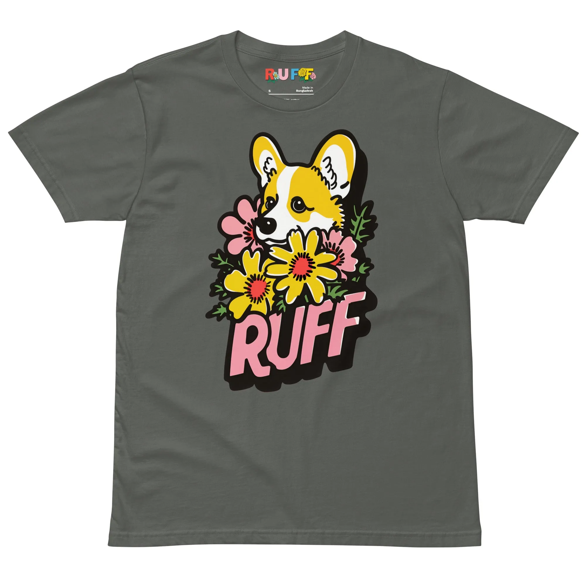 Ruff in Bloom: Corgi Among the Daisies Tee