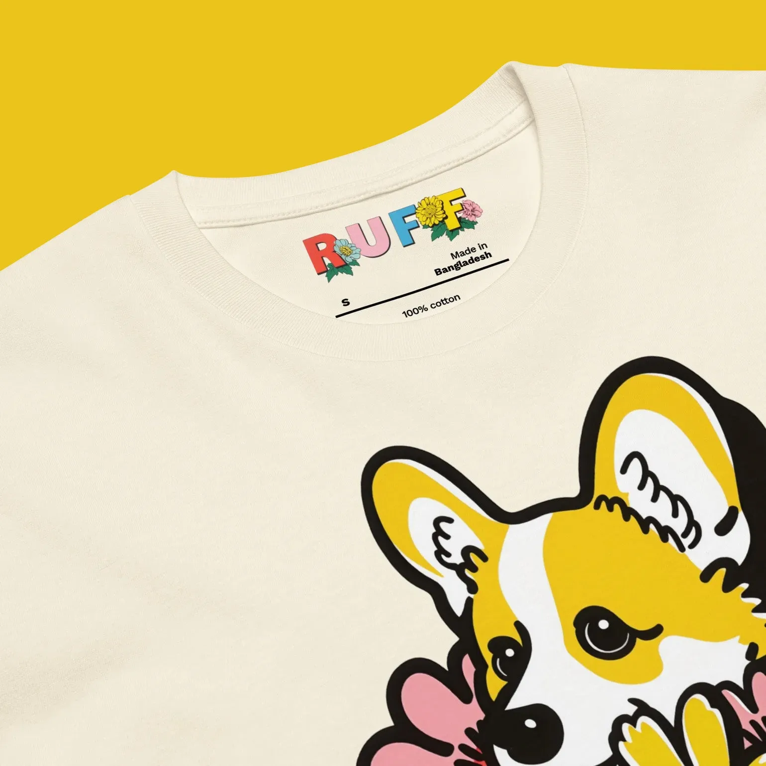 Ruff in Bloom: Corgi Among the Daisies Tee