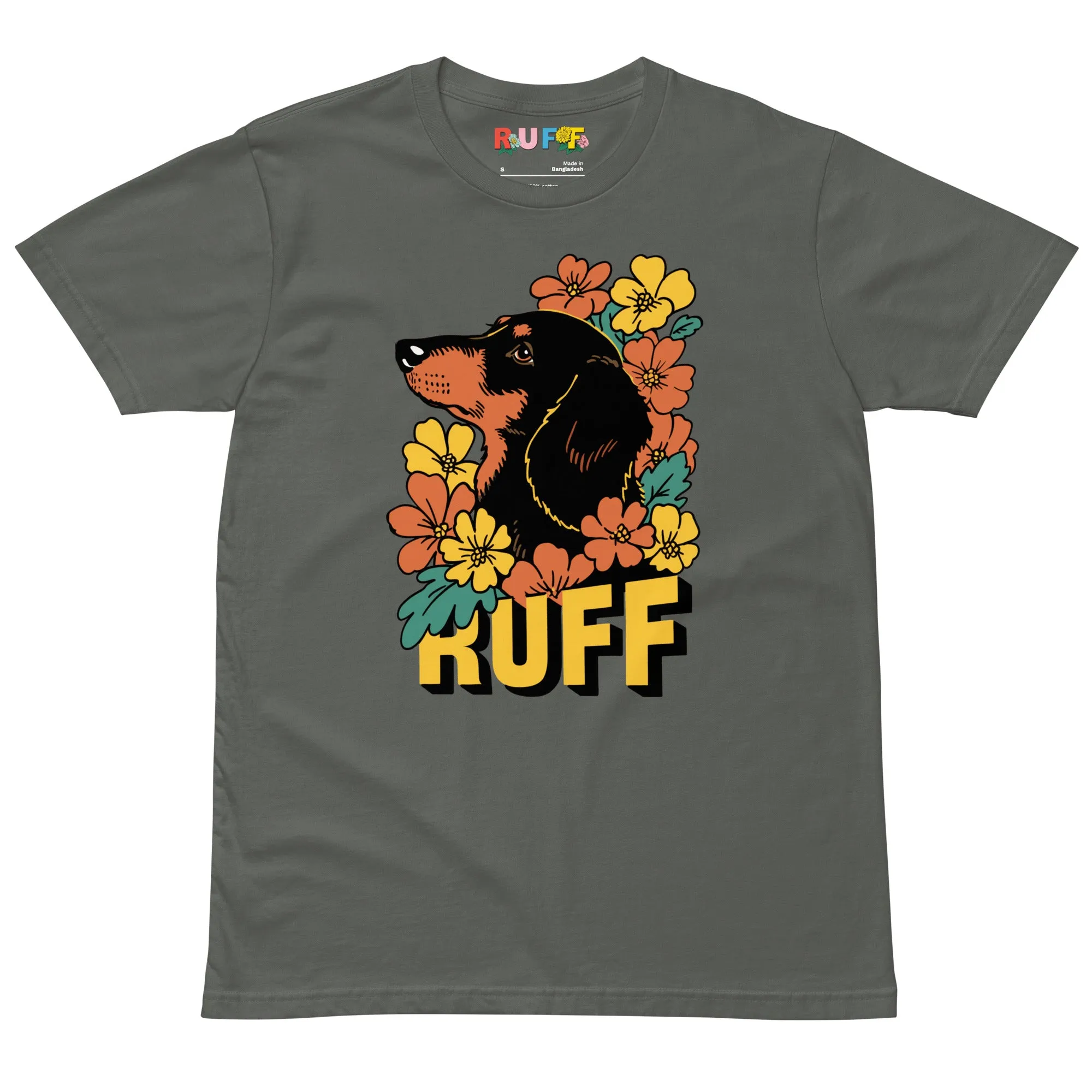 Ruff in Bloom: Dachshund Amongst the Flowers Tee