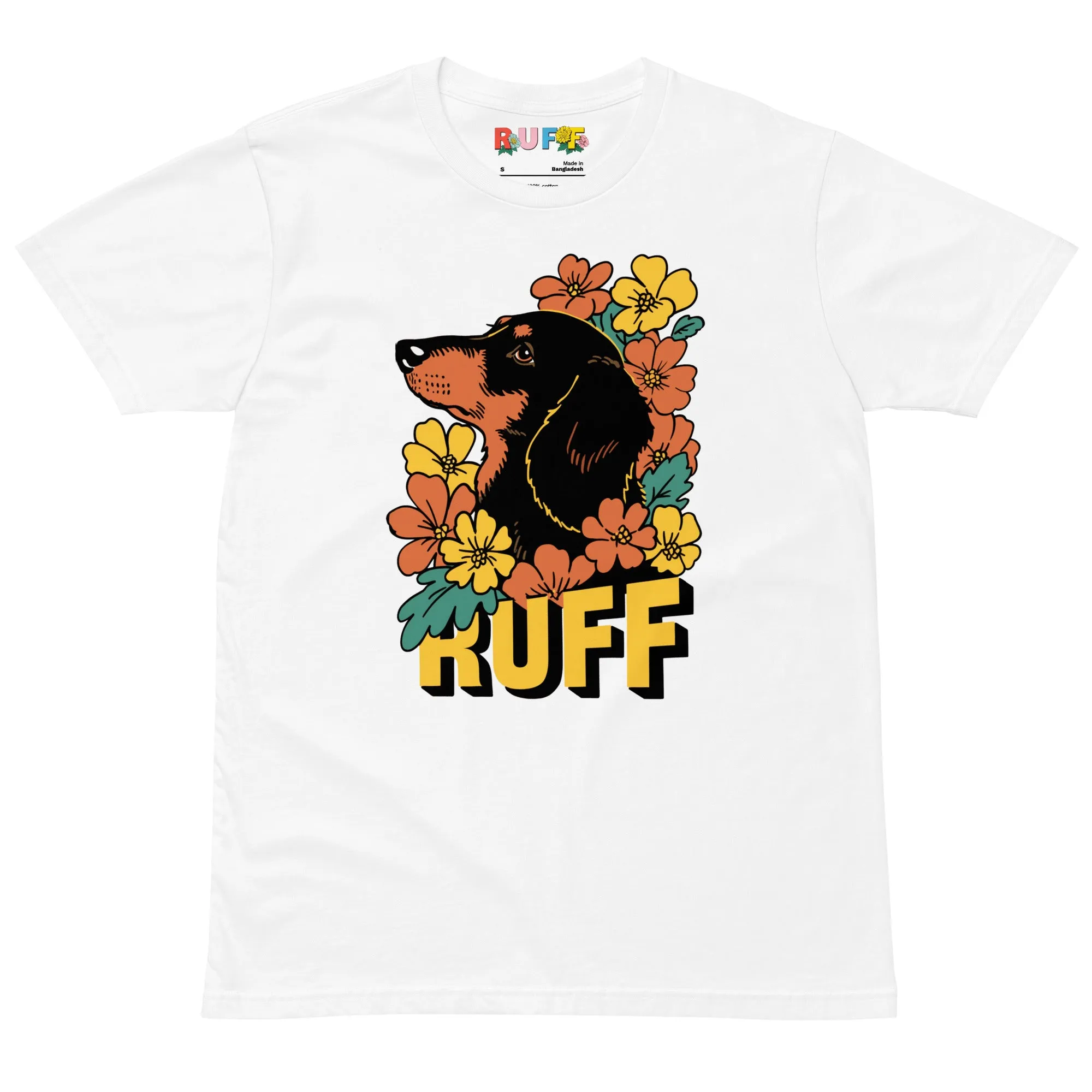Ruff in Bloom: Dachshund Amongst the Flowers Tee