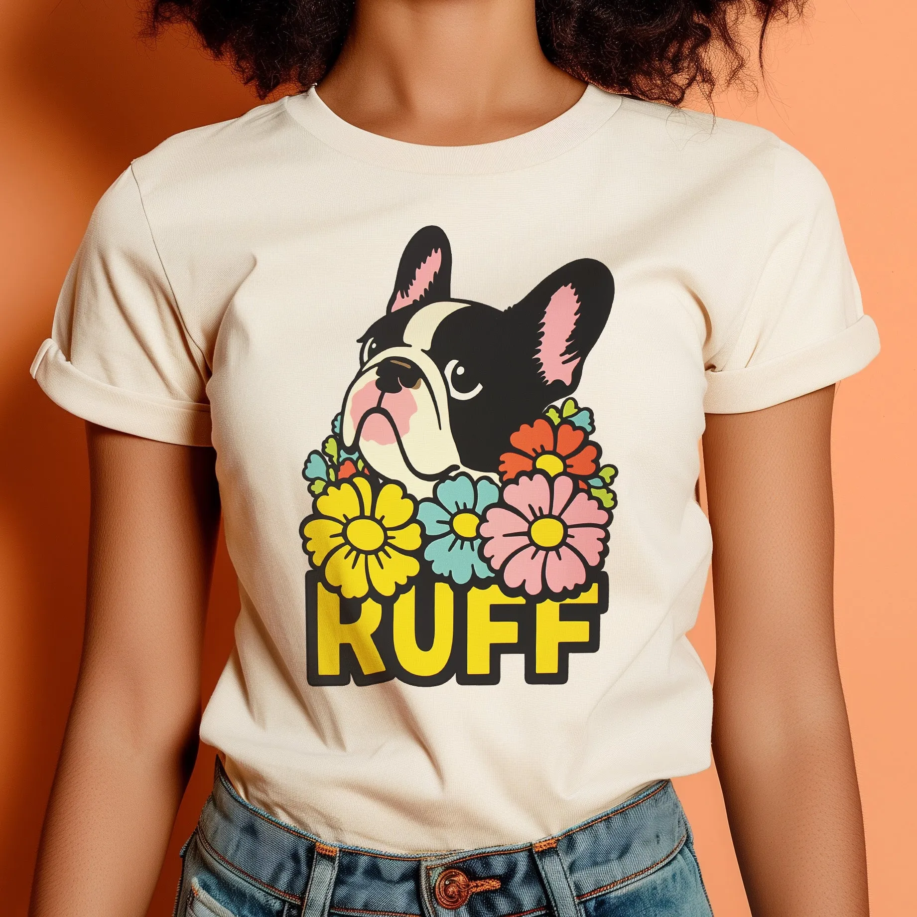 Ruff in Bloom: French Bulldog in Flowers Tee