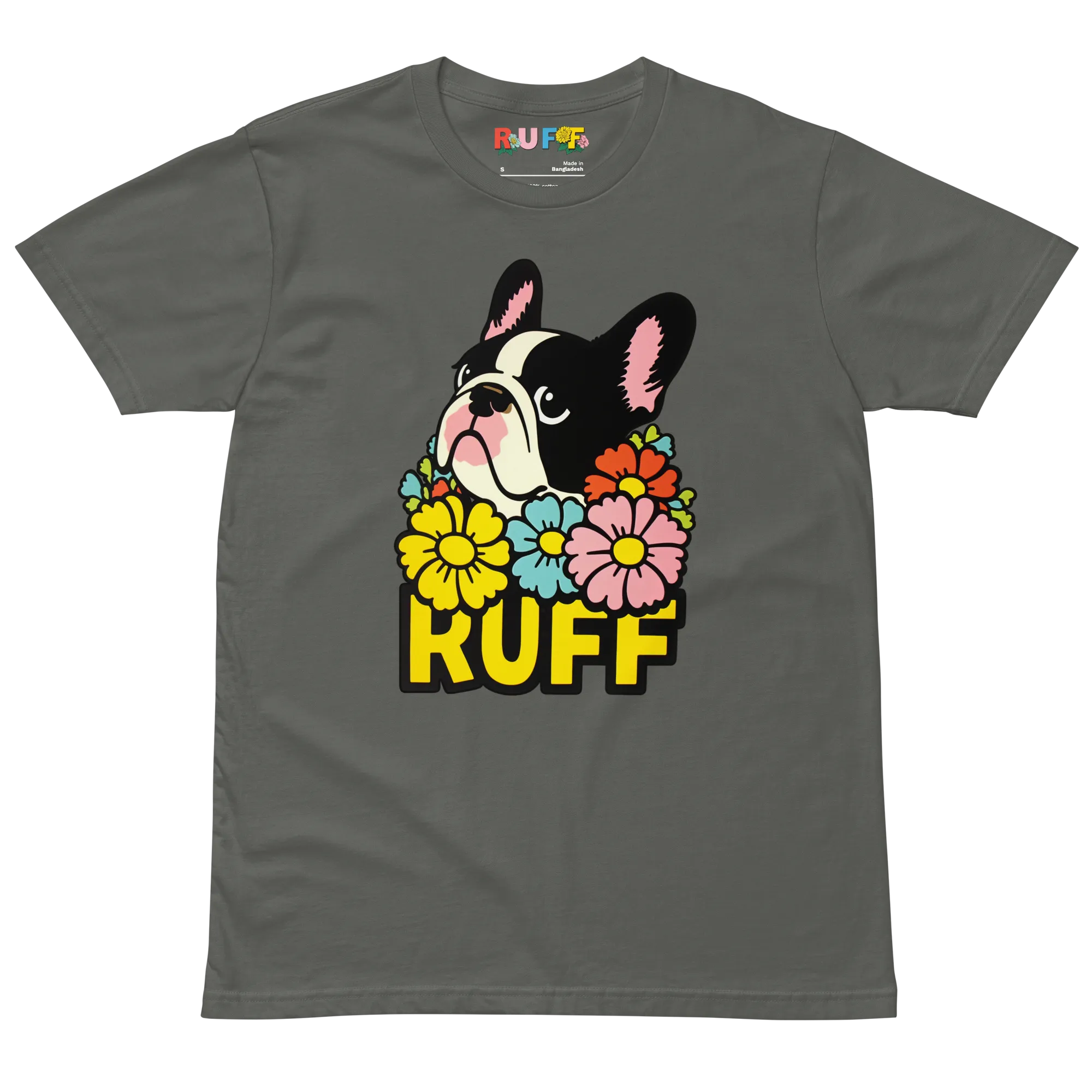Ruff in Bloom: French Bulldog in Flowers Tee
