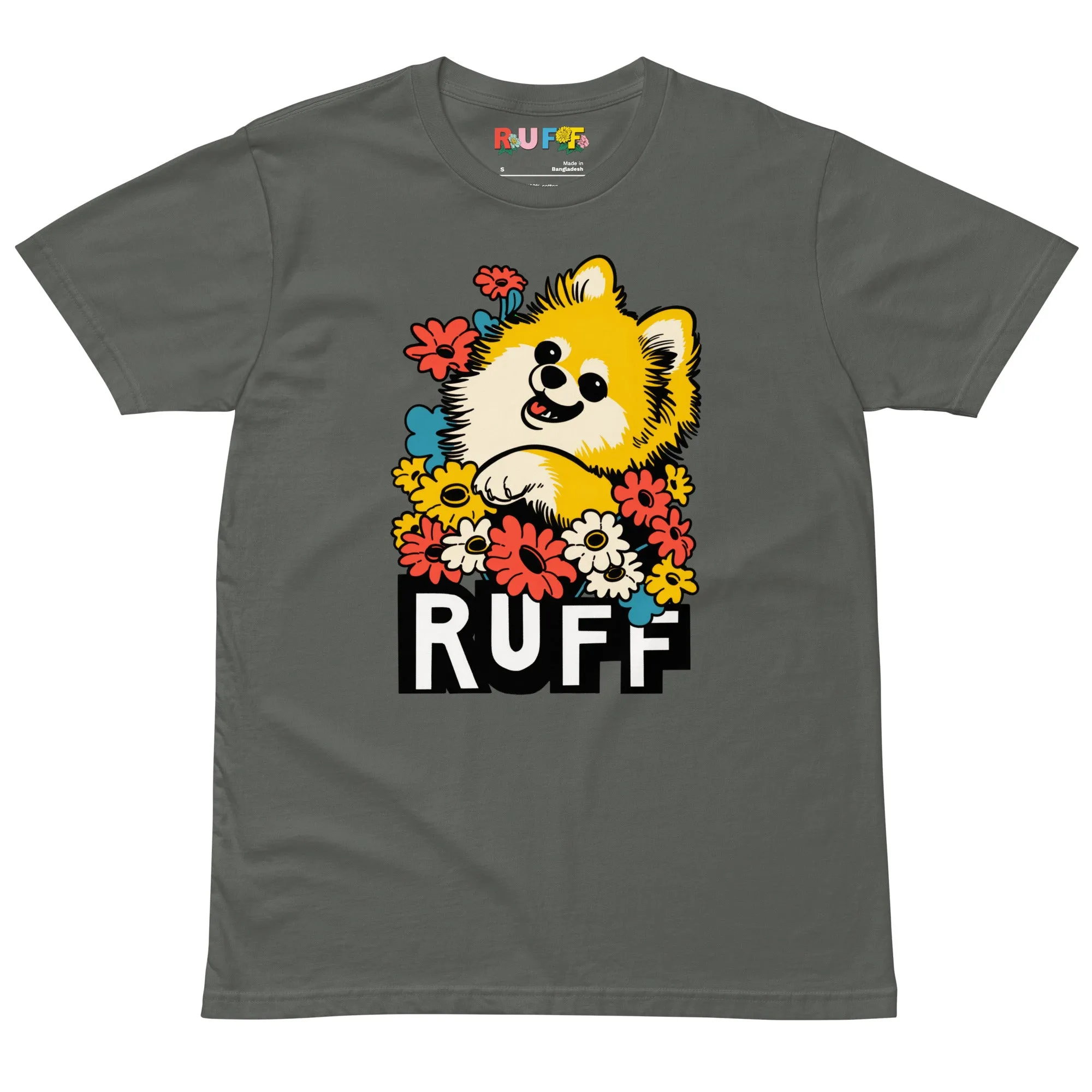 Ruff in Bloom: Pomeranian in Flowers Tee