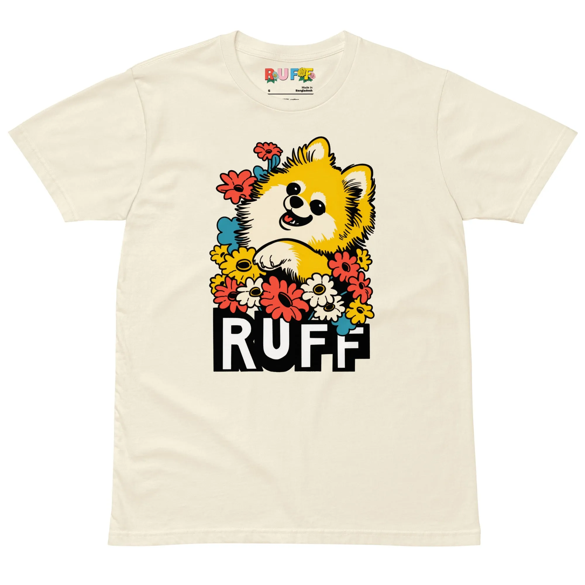 Ruff in Bloom: Pomeranian in Flowers Tee