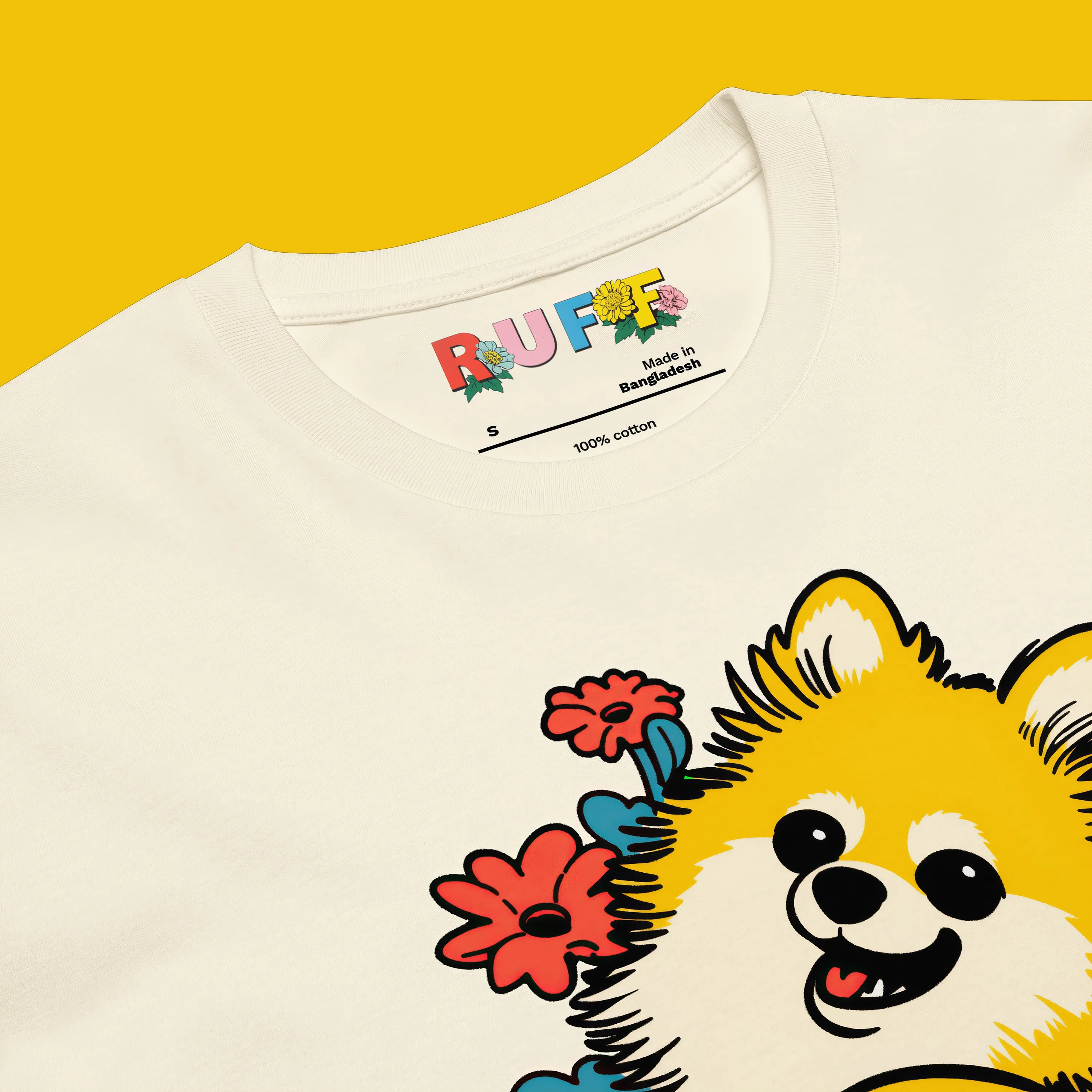 Ruff in Bloom: Pomeranian in Flowers Tee