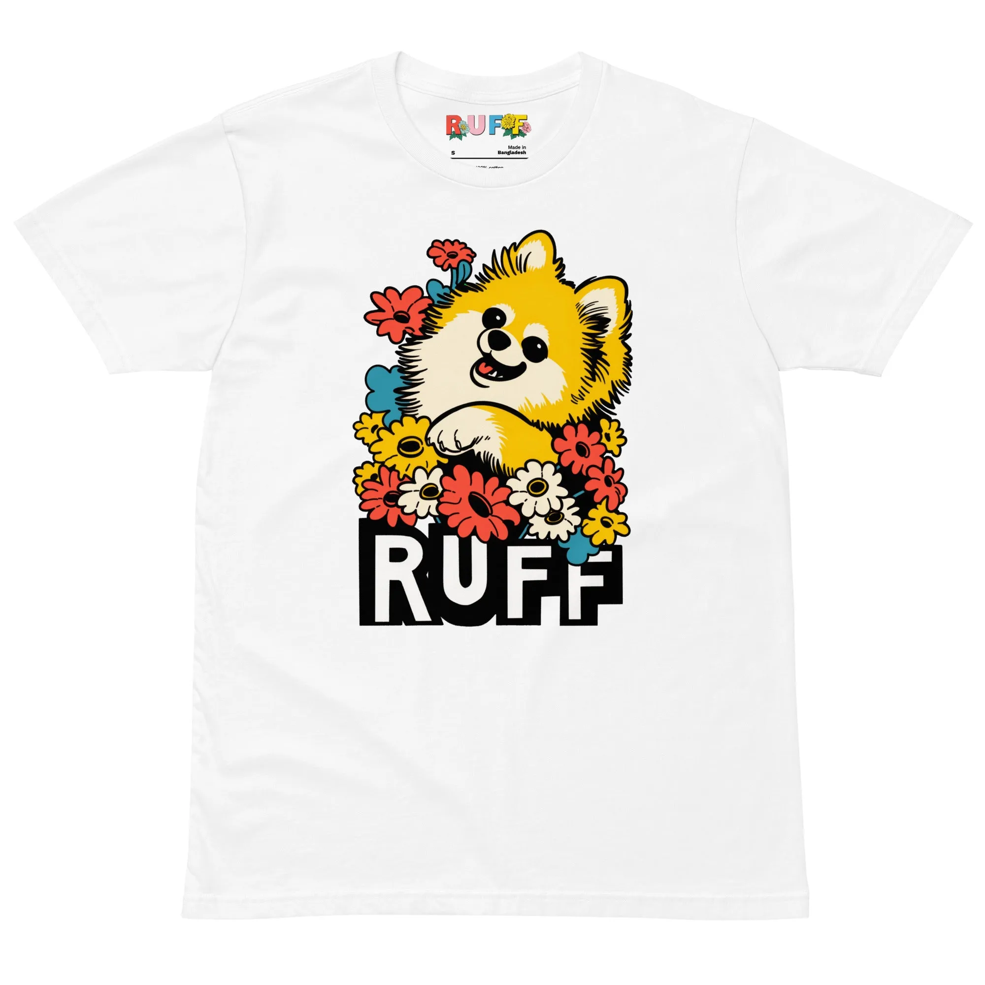 Ruff in Bloom: Pomeranian in Flowers Tee