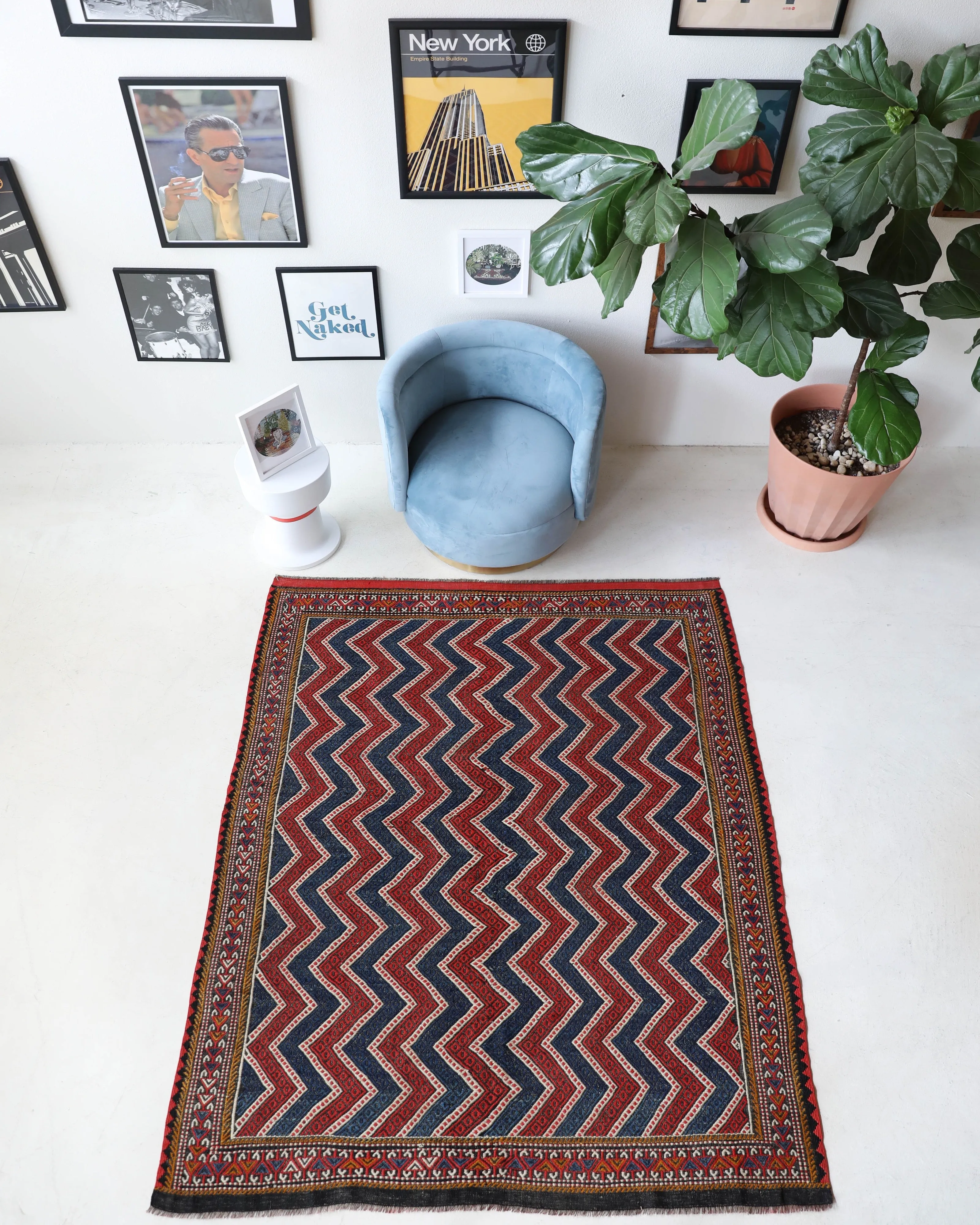 Semi-antique Pergamum Kilim Rug 5'3"x6'9"
