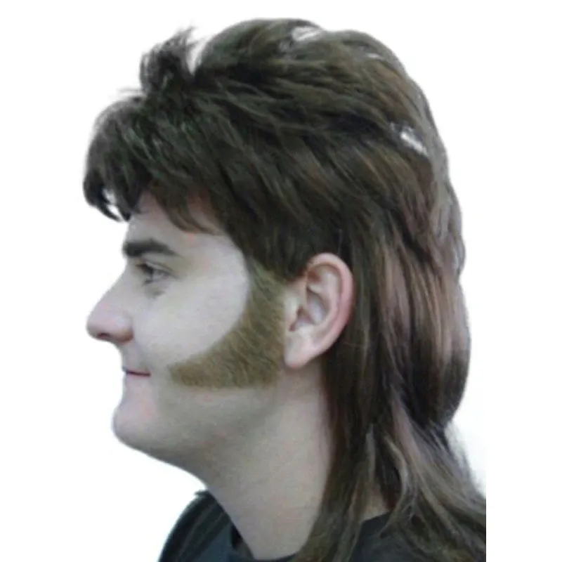 Sideburns 70's Curved Human Hair
